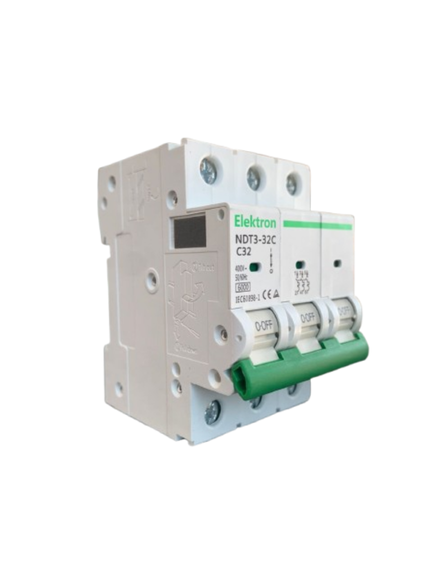 INTERRUPTOR TERMOMAGNÉTICO ACCESORIABLE ELEKTRON 32A 6KA 3P