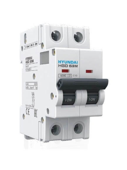 DISYUNTOR TERM DIN 2P 010A 6KA HGD63-N - HYUNDAI