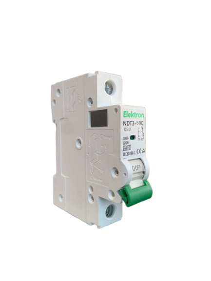 INTERRUPTOR TERMOMAGNÉTICO ACCESORIABLE ELEKTRON 50A 6KA 1P