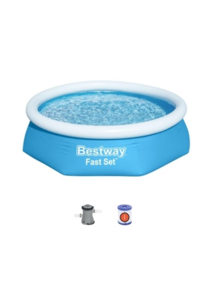 Piscina borde inflable 244x61cm 1.880Lt. con depurador. Bestway - 57450