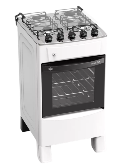 COCINA A GAS TOKYO BRAVO BLANCO 4H MESA INOX C/ENCENDIDO TAPA DE VIDRIO HORNO LI