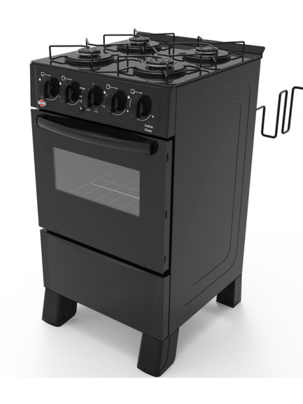 COCINA A GAS TOKYO DALLAS GLASS NEGRA 4H C/ENCENDIDO HORNO LIMPIA FACIL