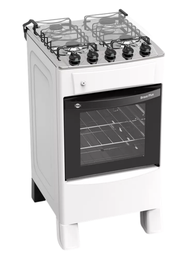 COCINA A GAS TOKYO BRAVO BLANCO 4H MESA INOX C/ENCENDIDO TAPA DE VIDRIO HORNO LI