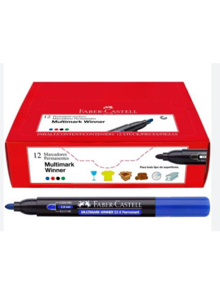 MARCADOR FABER X CAJA 12 UND - AZUL
